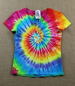 Tie Dye Women's V-Neck (Snug) Size S #013