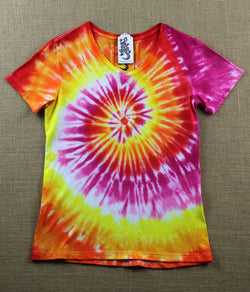 Tie Dye Women's V-Neck (Snug) Size XL #012