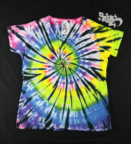 Tie Dye Women's V-Neck (Snug) Size 3XL #03